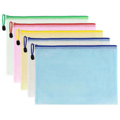 A4 Transparent Grid Bag Thickened Waterproof Test Paper Storage File Bag Zipper Bag File Data a5 Bill Stationery Bag